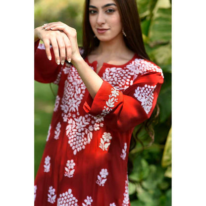 House of Chikankari Anisa Chikankari Modal Straight Kurta
