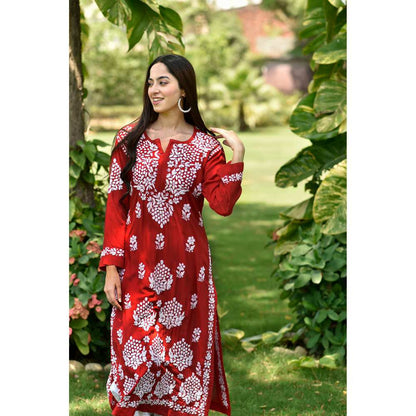House of Chikankari Anisa Chikankari Modal Straight Kurta