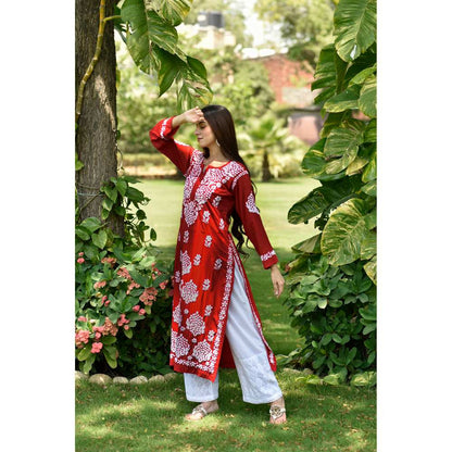 House of Chikankari Anisa Chikankari Modal Straight Kurta