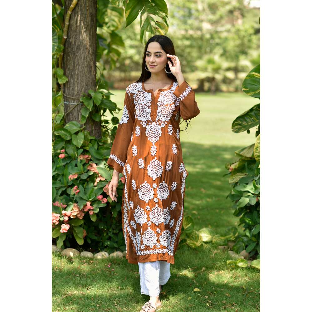 House of Chikankari Anisa Chikankari Modal Straight Kurta