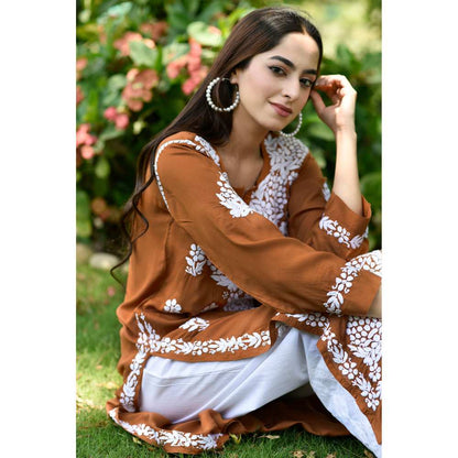 House of Chikankari Anisa Chikankari Modal Straight Kurta