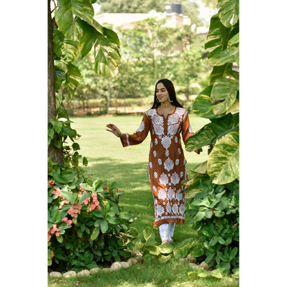 House of Chikankari Anisa Chikankari Modal Straight Kurta