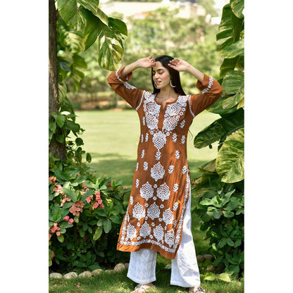 House of Chikankari Anisa Chikankari Modal Straight Kurta