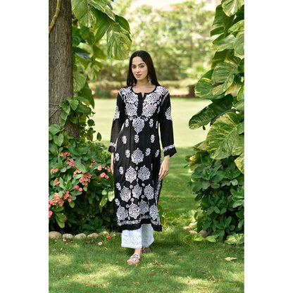 House of Chikankari Anisa Chikankari Modal Straight Kurta