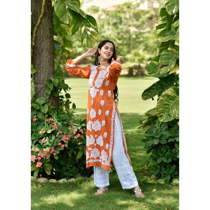 House of Chikankari Anisa Chikankari Modal Straight Kurta