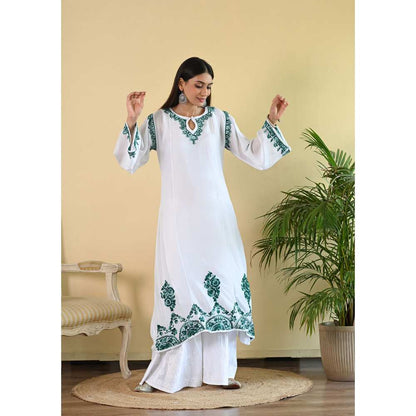 House of Chikankari Taabir Chikankari Muslin A-Line Kurta