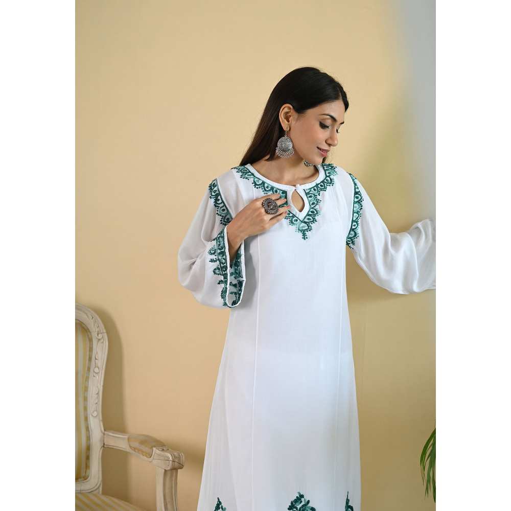 House of Chikankari Taabir Chikankari Muslin A-Line Kurta