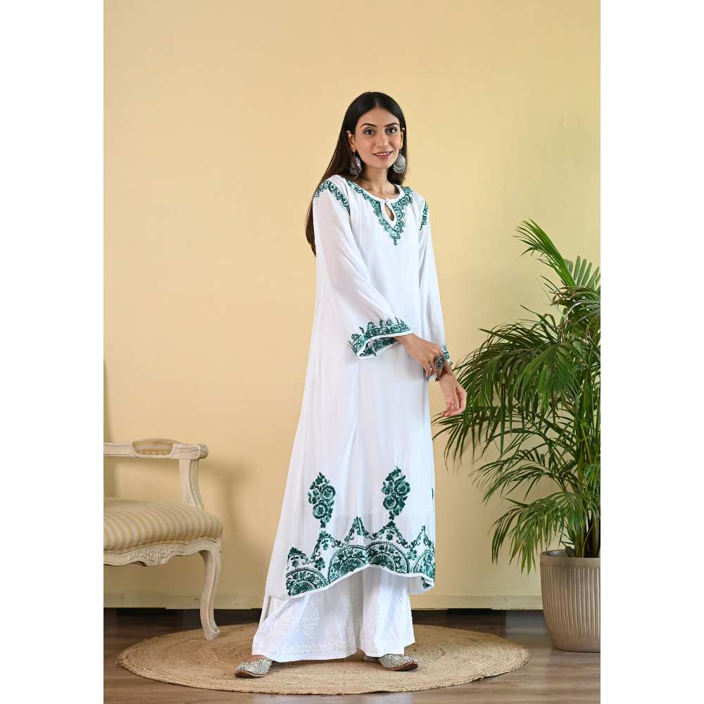 House of Chikankari Taabir Chikankari Muslin A-Line Kurta