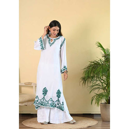 House of Chikankari Taabir Chikankari Muslin A-Line Kurta