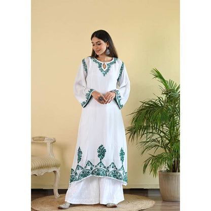 House of Chikankari Taabir Chikankari Muslin A-Line Kurta
