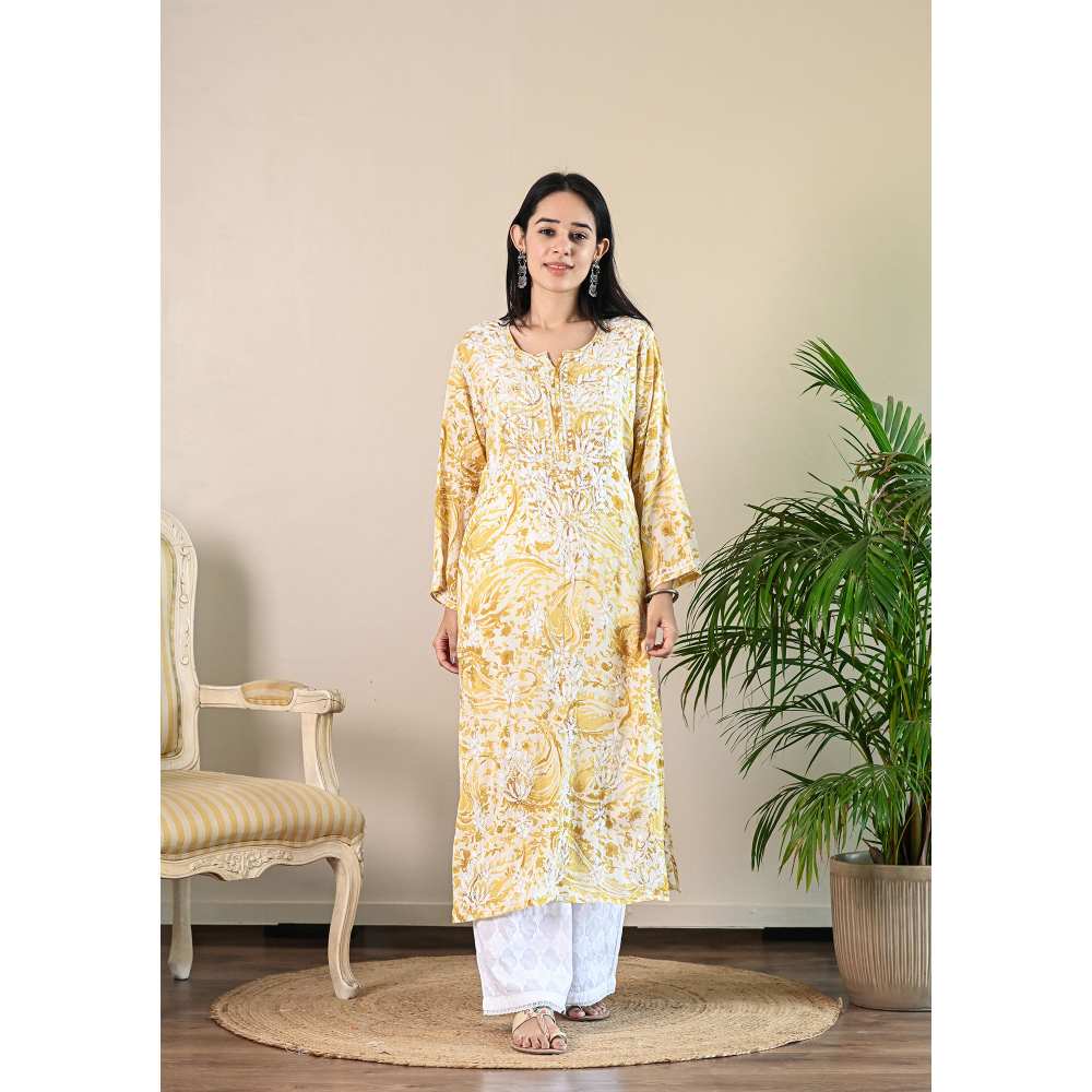 House of Chikankari Sukoon Chikankari Modal Straight Kurta