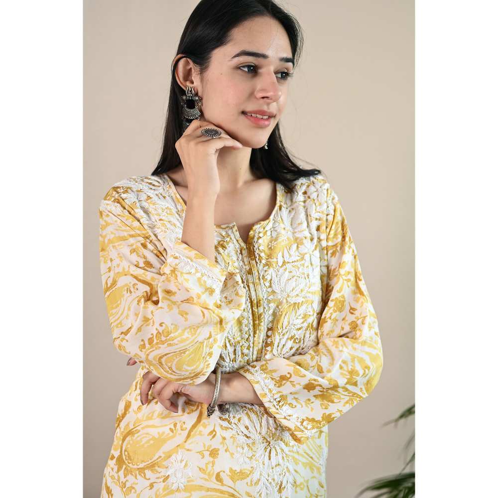 House of Chikankari Sukoon Chikankari Modal Straight Kurta