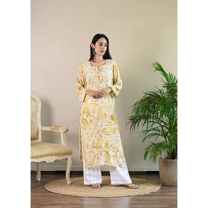 House of Chikankari Sukoon Chikankari Modal Straight Kurta