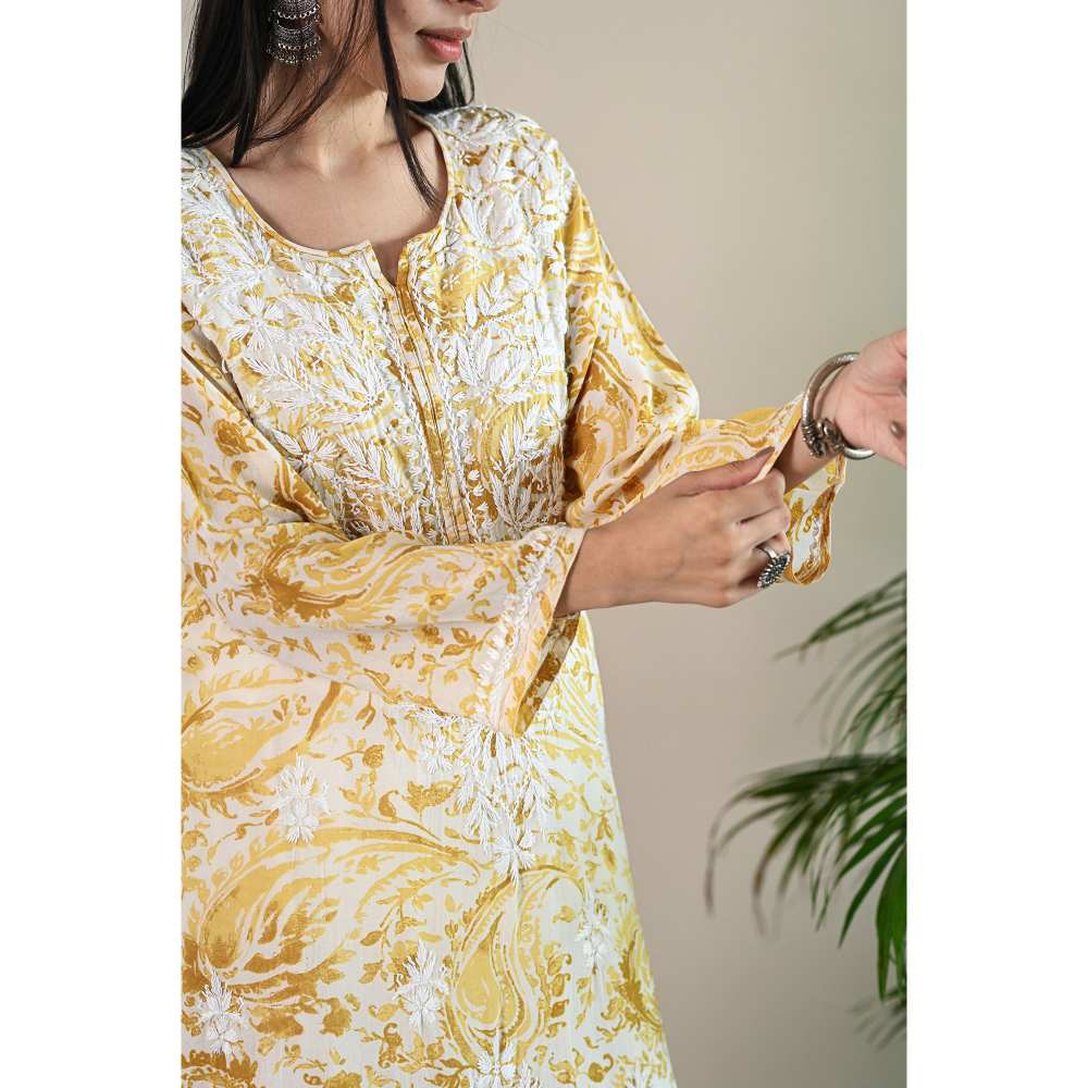 House of Chikankari Sukoon Chikankari Modal Straight Kurta