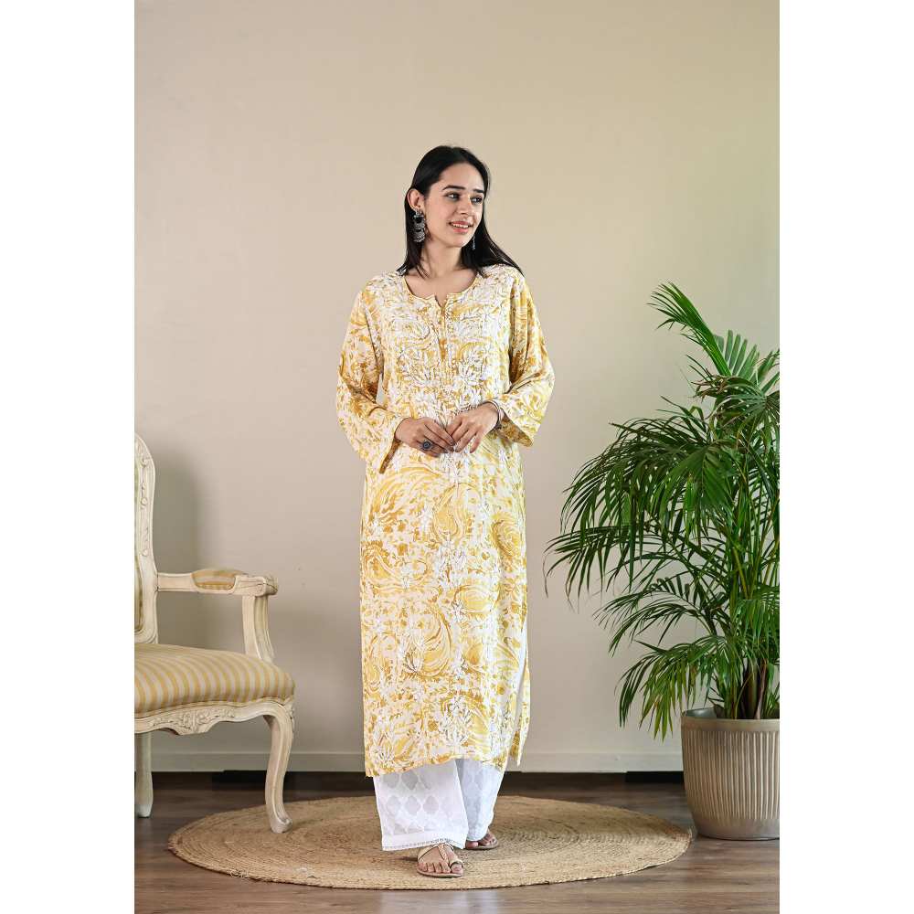 House of Chikankari Sukoon Chikankari Modal Straight Kurta