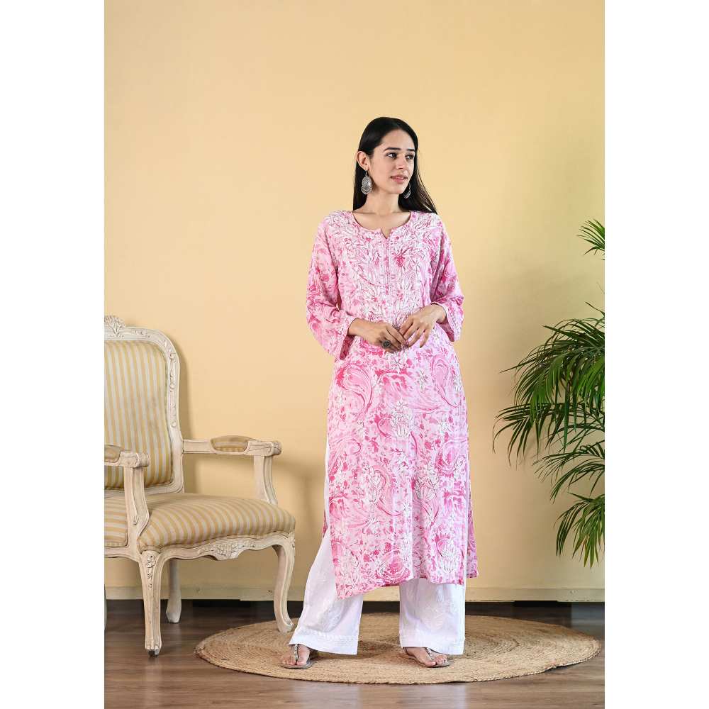 House of Chikankari Sukoon Chikankari Modal Straight Kurta
