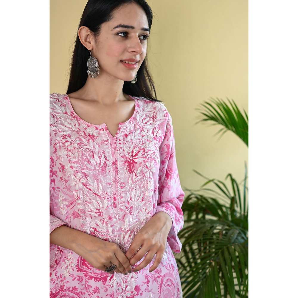 House of Chikankari Sukoon Chikankari Modal Straight Kurta