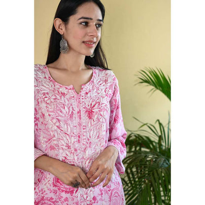 House of Chikankari Sukoon Chikankari Modal Straight Kurta
