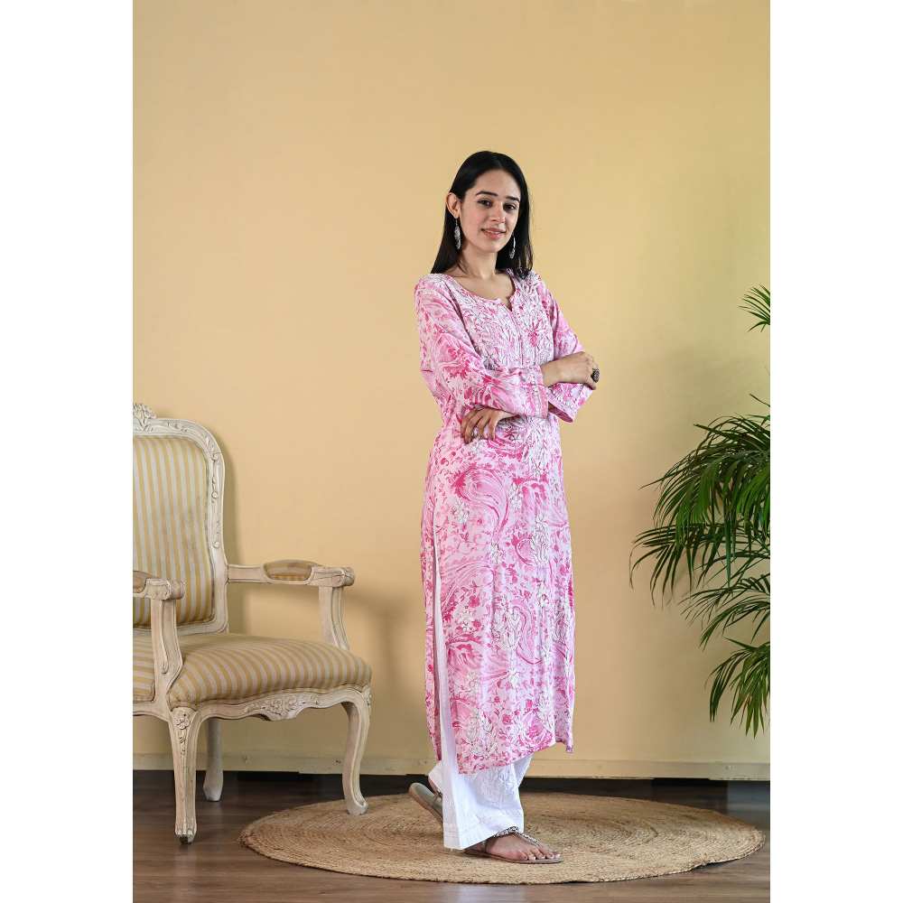 House of Chikankari Sukoon Chikankari Modal Straight Kurta