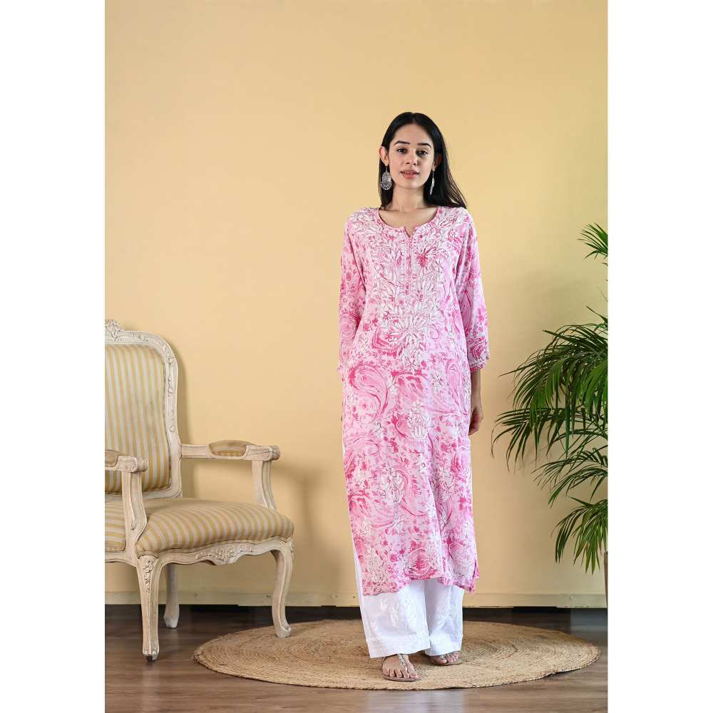 House of Chikankari Sukoon Chikankari Modal Straight Kurta
