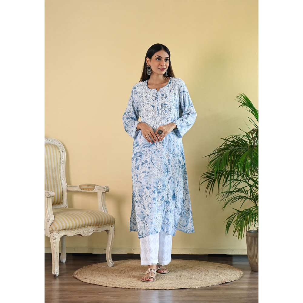 House of Chikankari Sukoon Chikankari Modal Straight Kurta