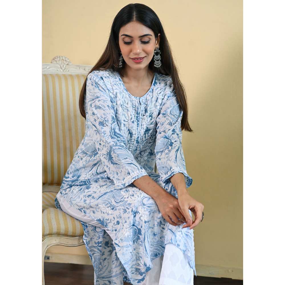 House of Chikankari Sukoon Chikankari Modal Straight Kurta