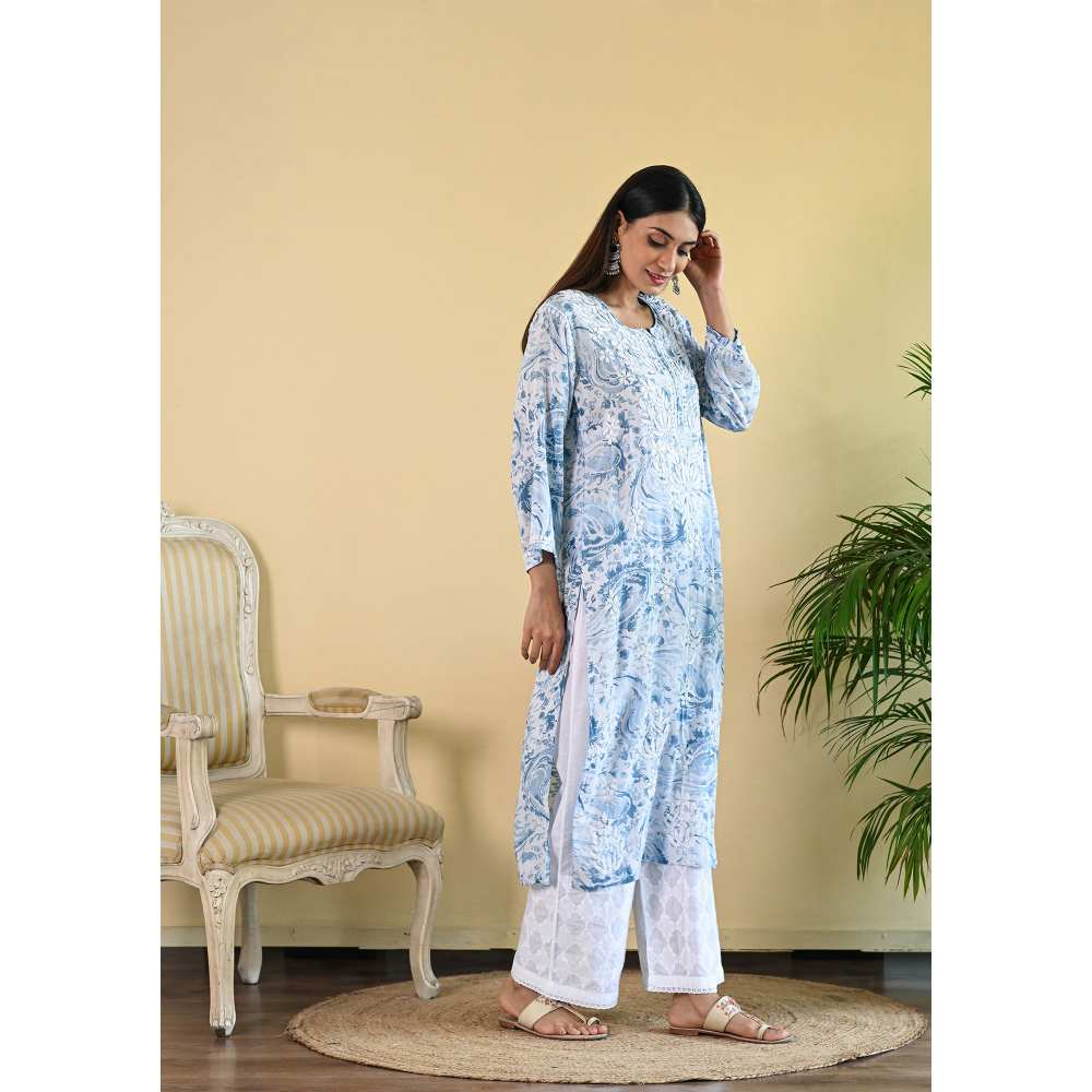 House of Chikankari Sukoon Chikankari Modal Straight Kurta