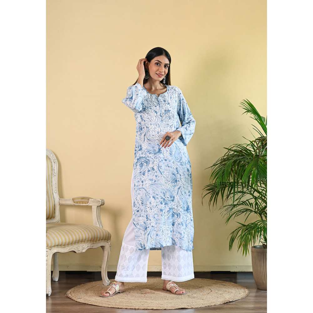 House of Chikankari Sukoon Chikankari Modal Straight Kurta