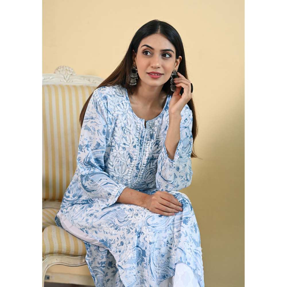 House of Chikankari Sukoon Chikankari Modal Straight Kurta