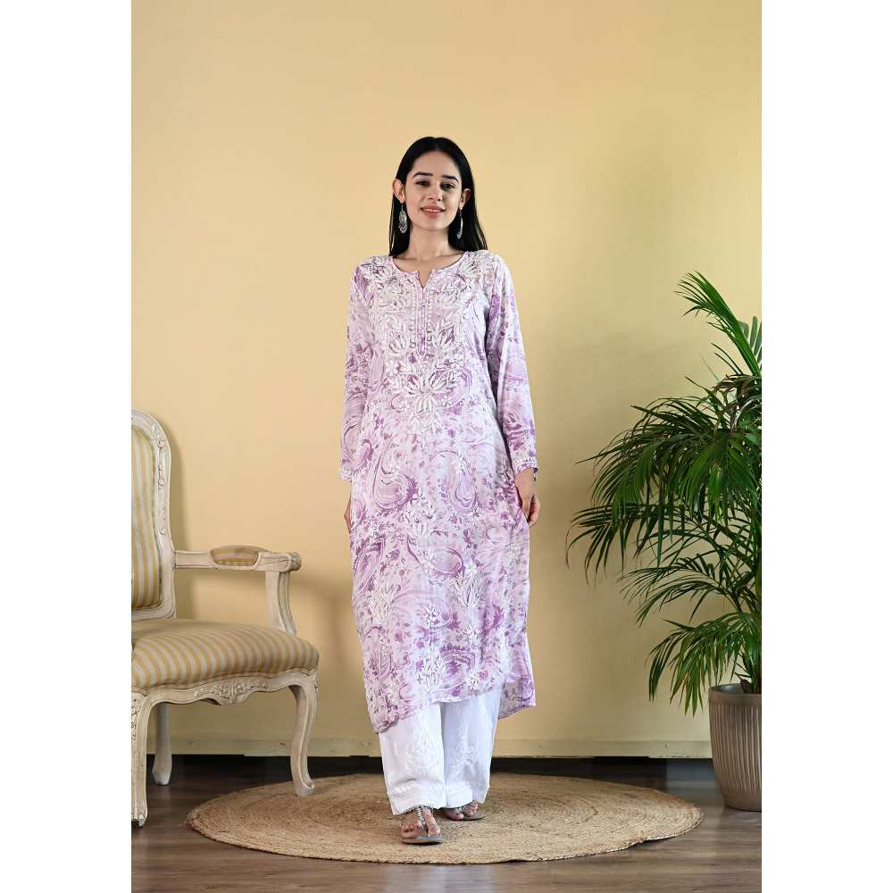 House of Chikankari Sukoon Chikankari Modal Straight Kurta