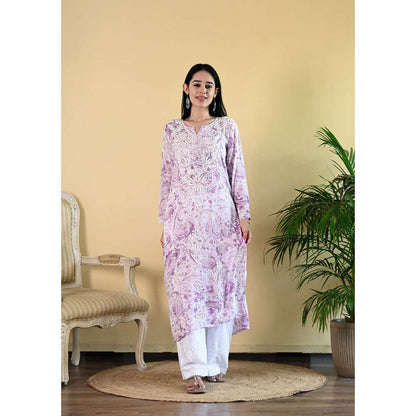 House of Chikankari Sukoon Chikankari Modal Straight Kurta