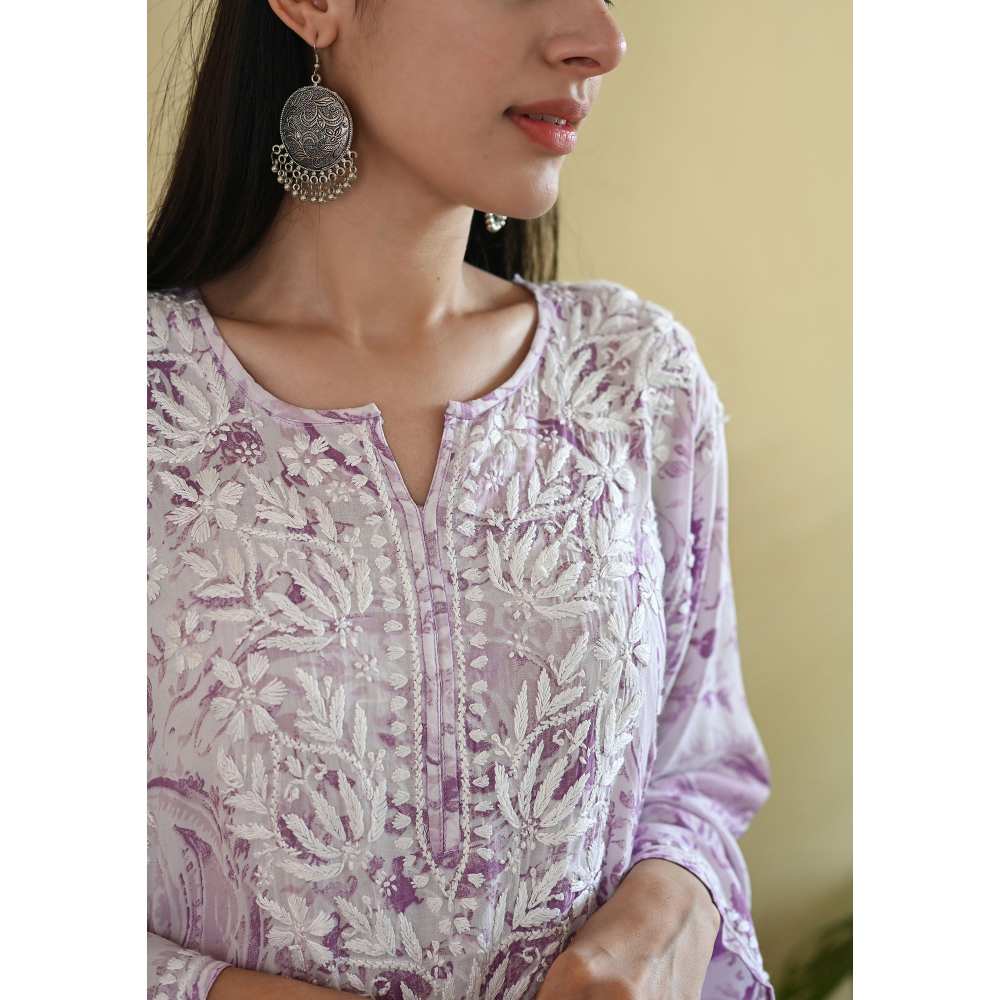 House of Chikankari Sukoon Chikankari Modal Straight Kurta