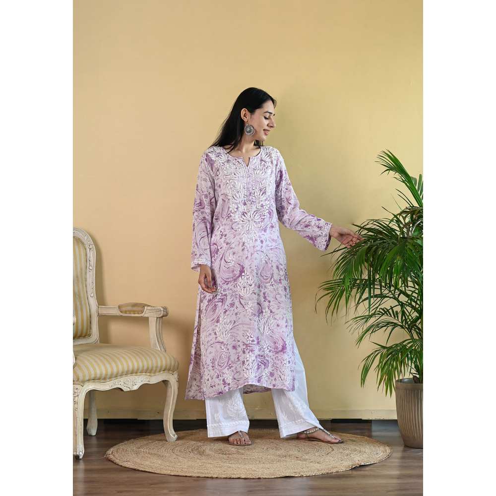 House of Chikankari Sukoon Chikankari Modal Straight Kurta