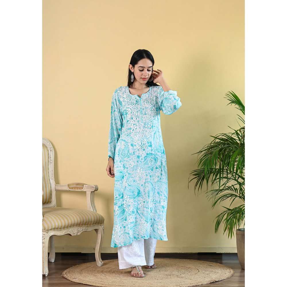 House of Chikankari Sukoon Chikankari Modal Straight Kurta