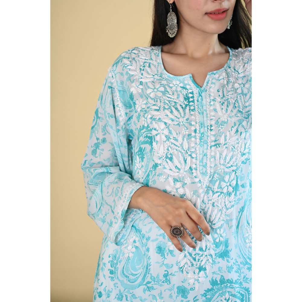 House of Chikankari Sukoon Chikankari Modal Straight Kurta