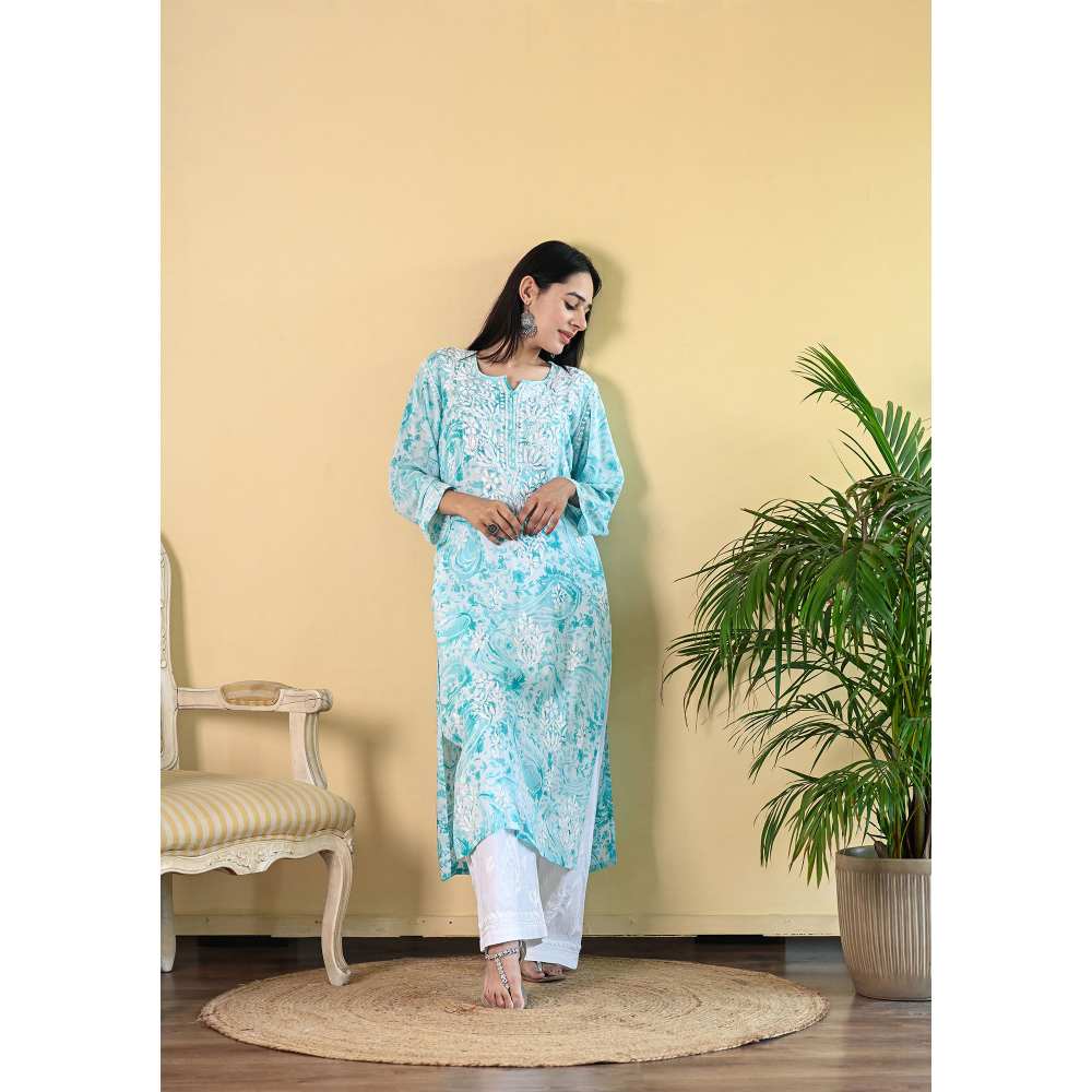 House of Chikankari Sukoon Chikankari Modal Straight Kurta