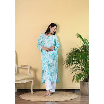 House of Chikankari Sukoon Chikankari Modal Straight Kurta