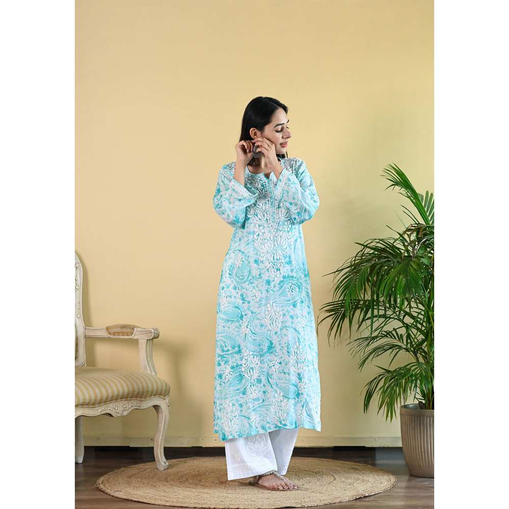 House of Chikankari Sukoon Chikankari Modal Straight Kurta