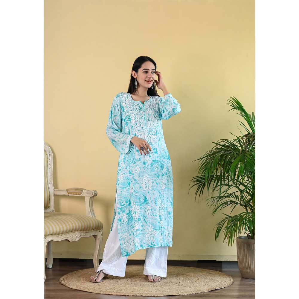 House of Chikankari Sukoon Chikankari Modal Straight Kurta