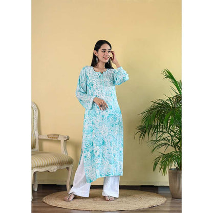 House of Chikankari Sukoon Chikankari Modal Straight Kurta