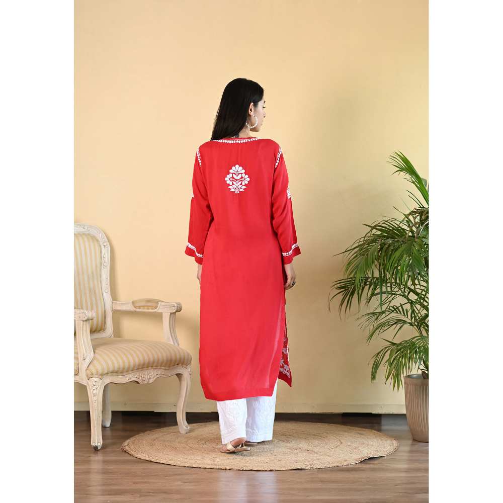House of Chikankari Qalb Chikankari Modal Straight Kurta