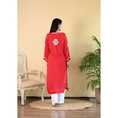 House of Chikankari Qalb Chikankari Modal Straight Kurta