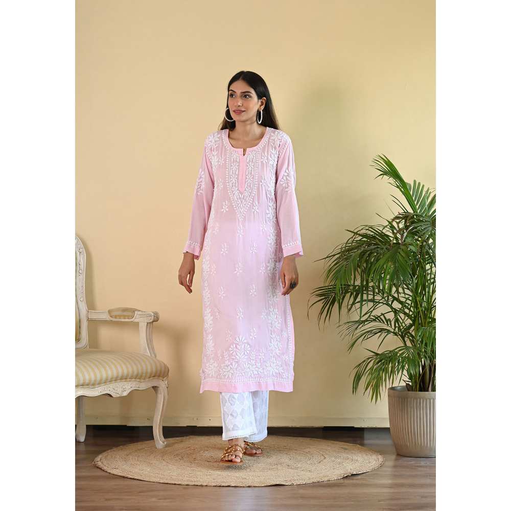 House of Chikankari Qalb Chikankari Modal Straight Kurta
