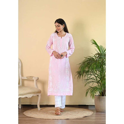House of Chikankari Qalb Chikankari Modal Straight Kurta