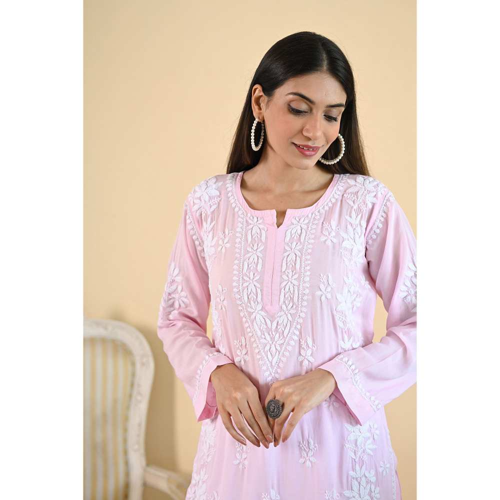 House of Chikankari Qalb Chikankari Modal Straight Kurta