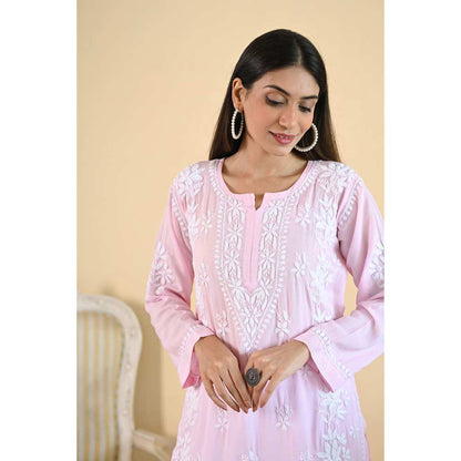 House of Chikankari Qalb Chikankari Modal Straight Kurta