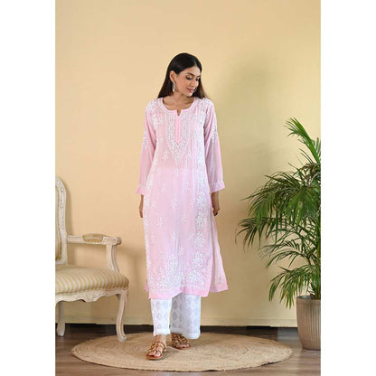 House of Chikankari Qalb Chikankari Modal Straight Kurta