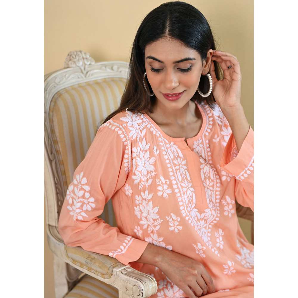 House of Chikankari Qalb Chikankari Modal Straight Kurta