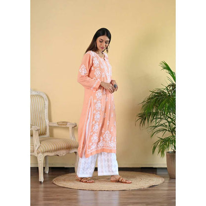 House of Chikankari Qalb Chikankari Modal Straight Kurta