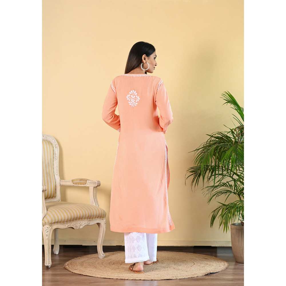 House of Chikankari Qalb Chikankari Modal Straight Kurta